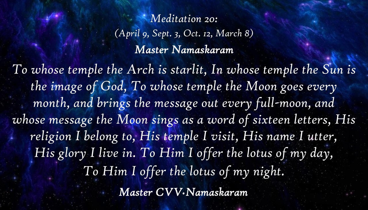 Meditation-20 (April 9, Sept. 3, Oct. 12, March 8) (Occult Meditations)