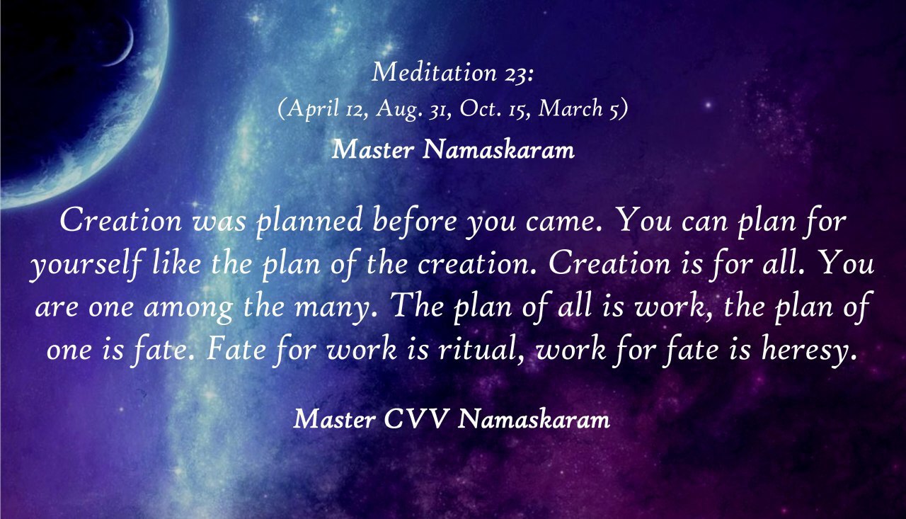 Meditation-23 (April 12, Aug. 31, Oct. 15, March 5) (Occult Meditations)