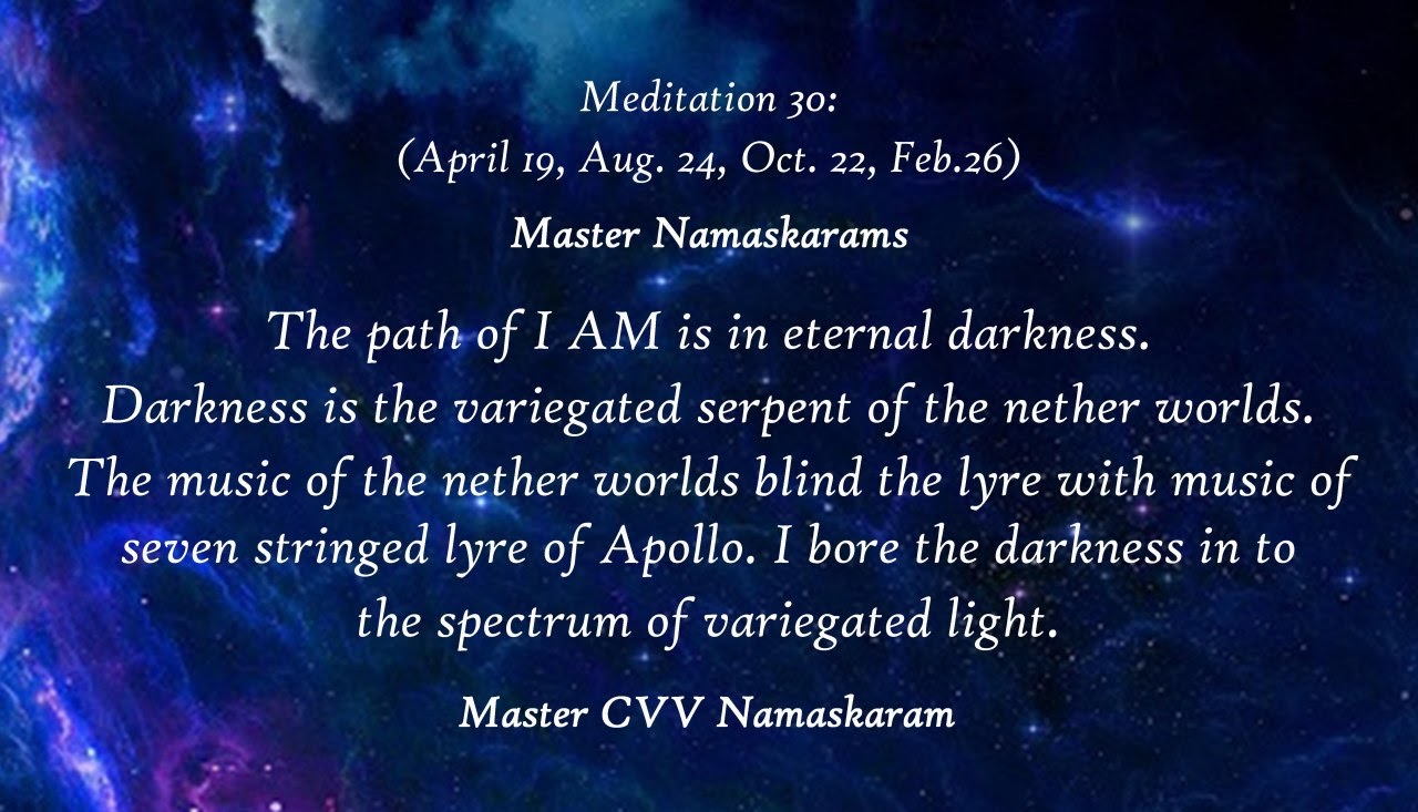 Meditation-30 (April 19, Aug. 24, Oct. 22, Feb. 26) (Occult Meditations)