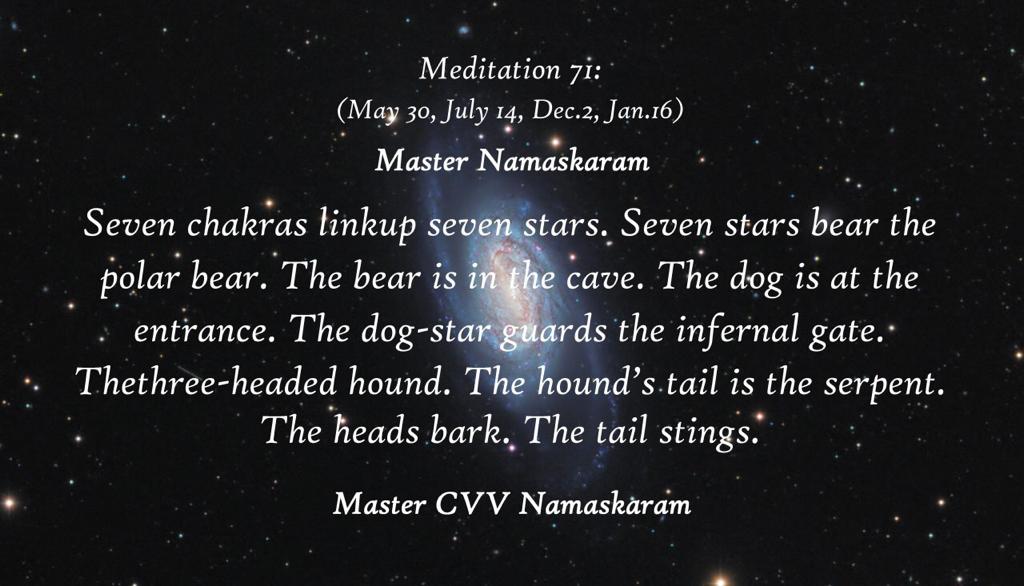 Meditation-71 (May 30, July 14, Dec. 2, Jan. 16) (Occult Meditations)
