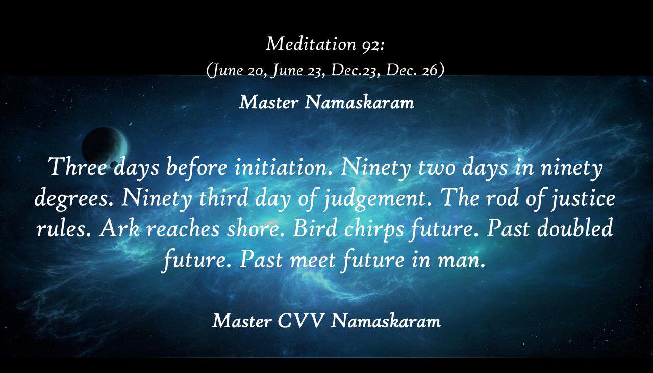 Meditation-92 (June 20, June 23, Dec. 23, Dec. 26) (Occult Meditations)